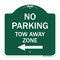 Signmission No Parking Tow Away Zone W/ Left Arrow, Green & White Aluminum Sign, 18" x 18", GW-1818-23610 A-DES-GW-1818-23610 - alternate 1